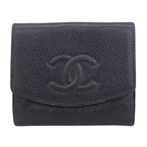 Chanel Coco Mark Bi-fold Wallet A13496 (Serial Number 6) - Caviar Leather, Black
